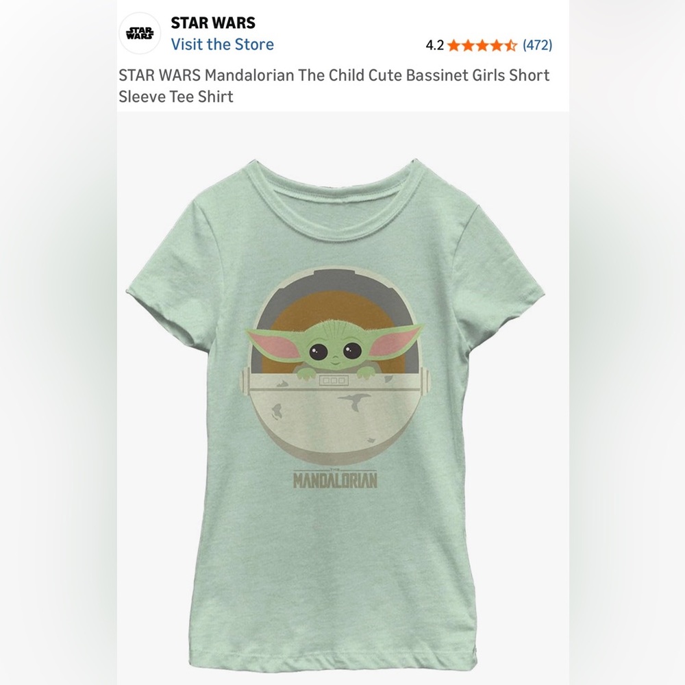 6/$20 Lucas Film ltd. Star Wars Mandalorian Gargu  Green Graphic T-Shirt 3/4 NWT - Picture 6 of 9
